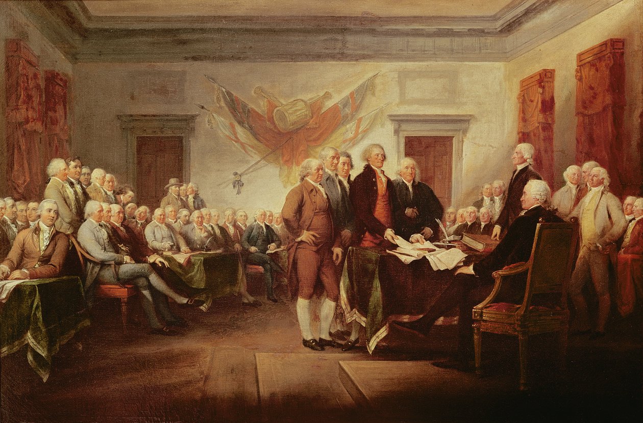 Assinatura da Declaração de Independência, 4 de julho de 1776, c.1817 de John Trumbull