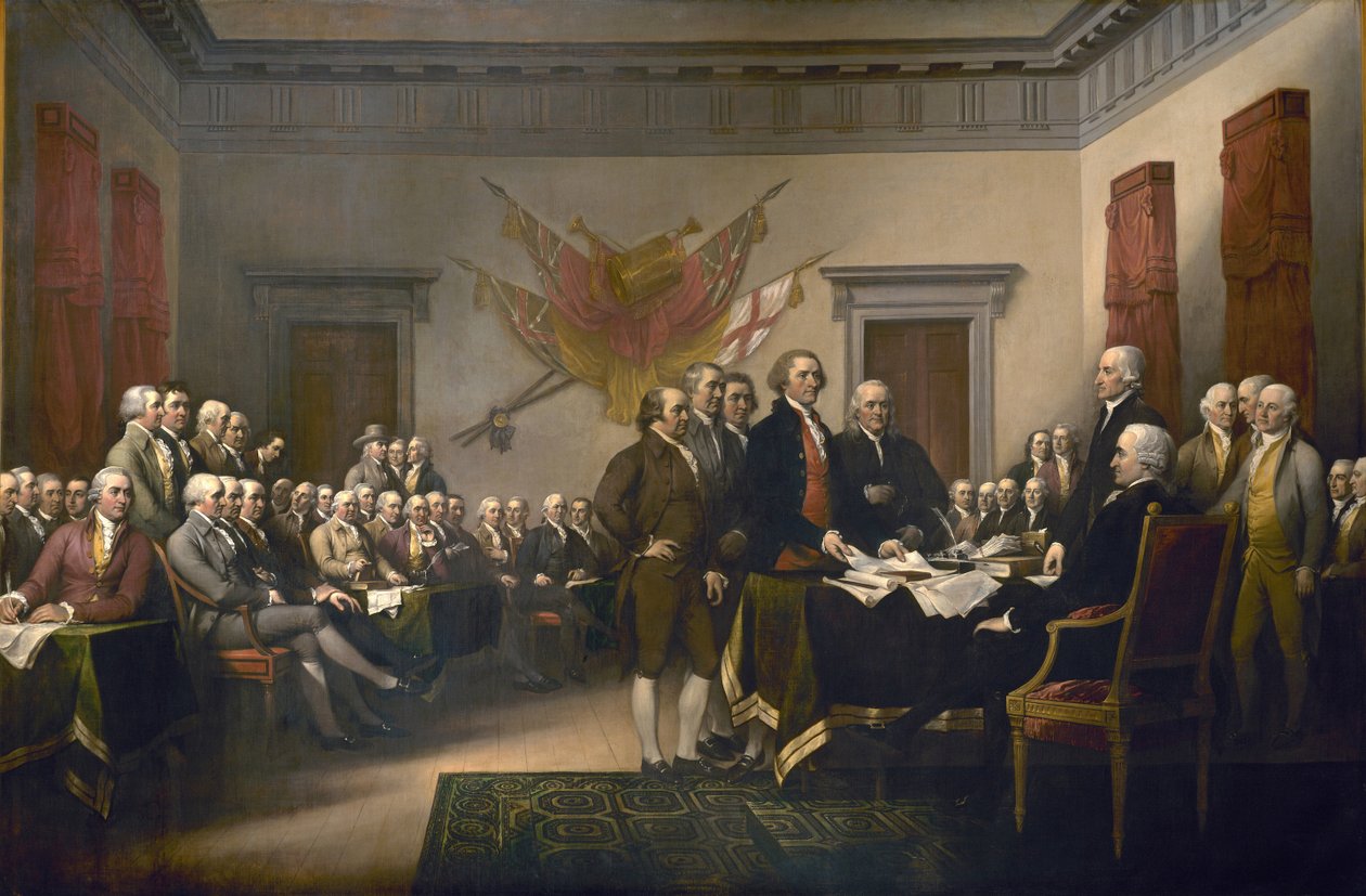 Assinatura da Declaração de Independência, 4 de julho de 1776 de John Trumbull