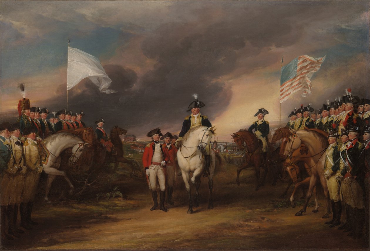 A rendição de Lord Cornwallis em Yorktown, 19 de outubro de 1781, 1787-c.1828 de John Trumbull