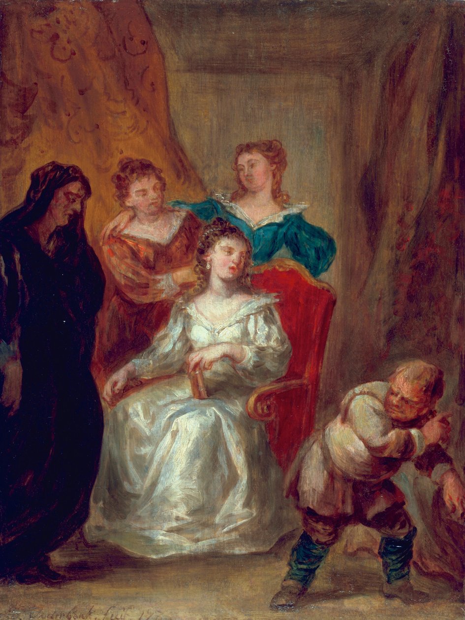 Cena de Dom Quixote: Sancho Panza entretém a duquesa, 1735 de John Vanderbank