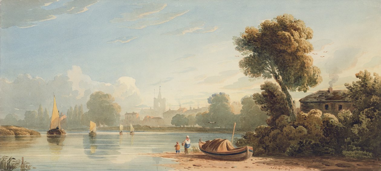 Chiswick, 1814 (wc sobre grafite no papel) de John Varley