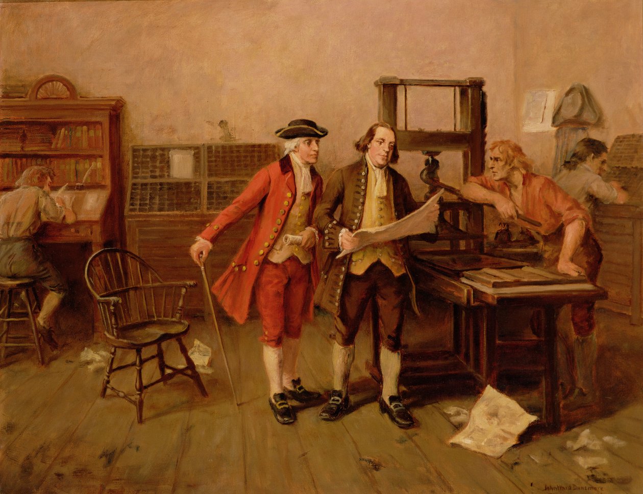 Benjamin Franklin, Impressora, c.1928 de John Ward Dunsmore