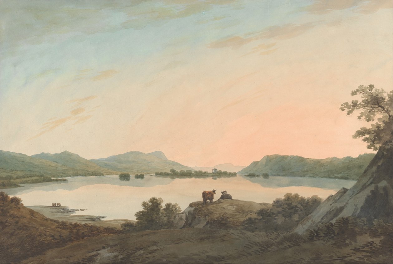 Lago Windermere de Calgarth com Belle Isle de John Warwick Smith