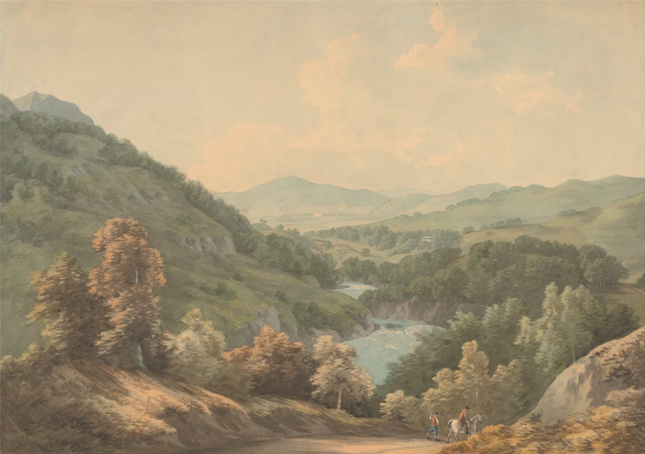 As quedas do Doshart com Upper End of Loch Tay de John Warwick Smith