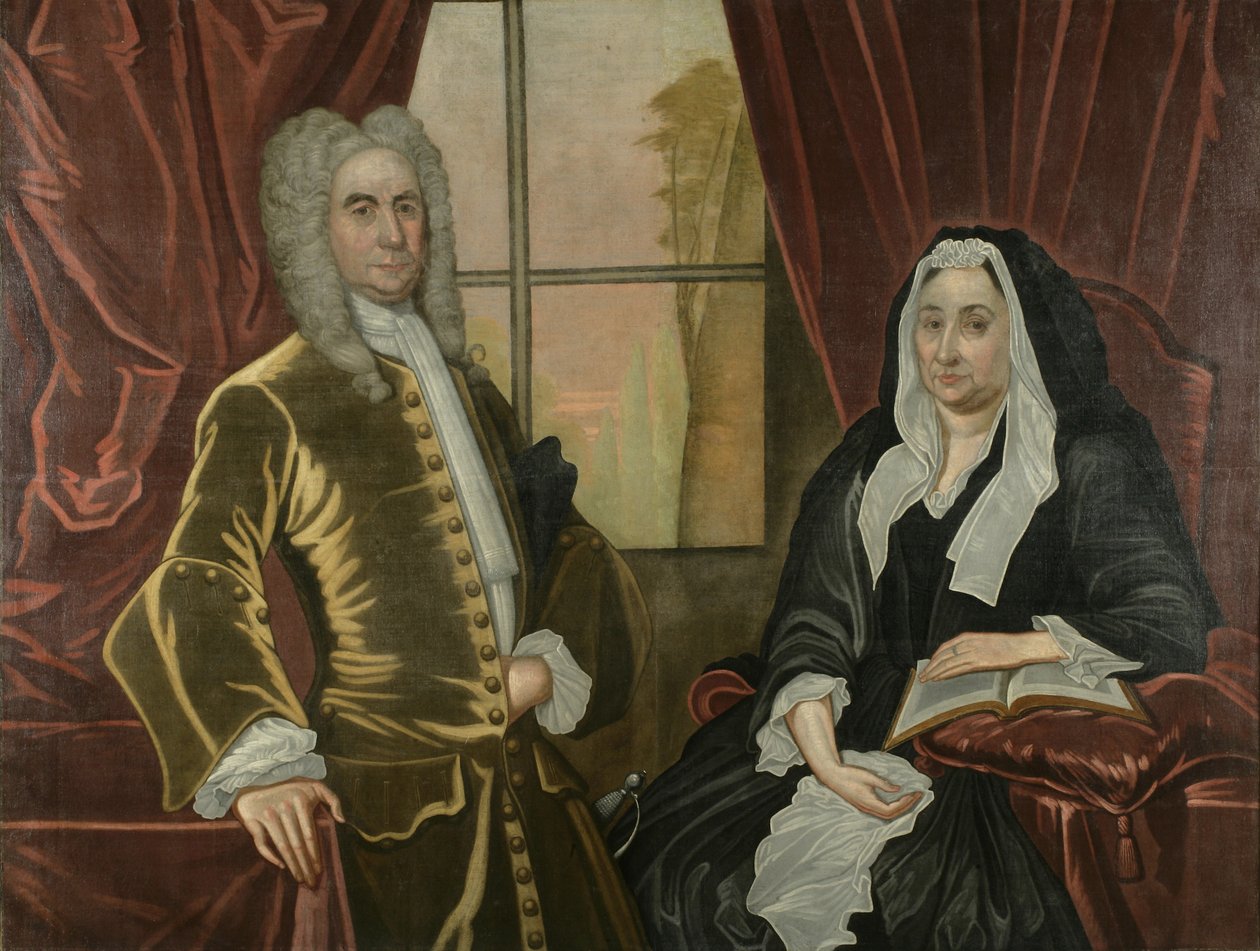 Capitão e Sra. Johannes Schuyler, c.1725-35 óleo sobre tela de John Watson