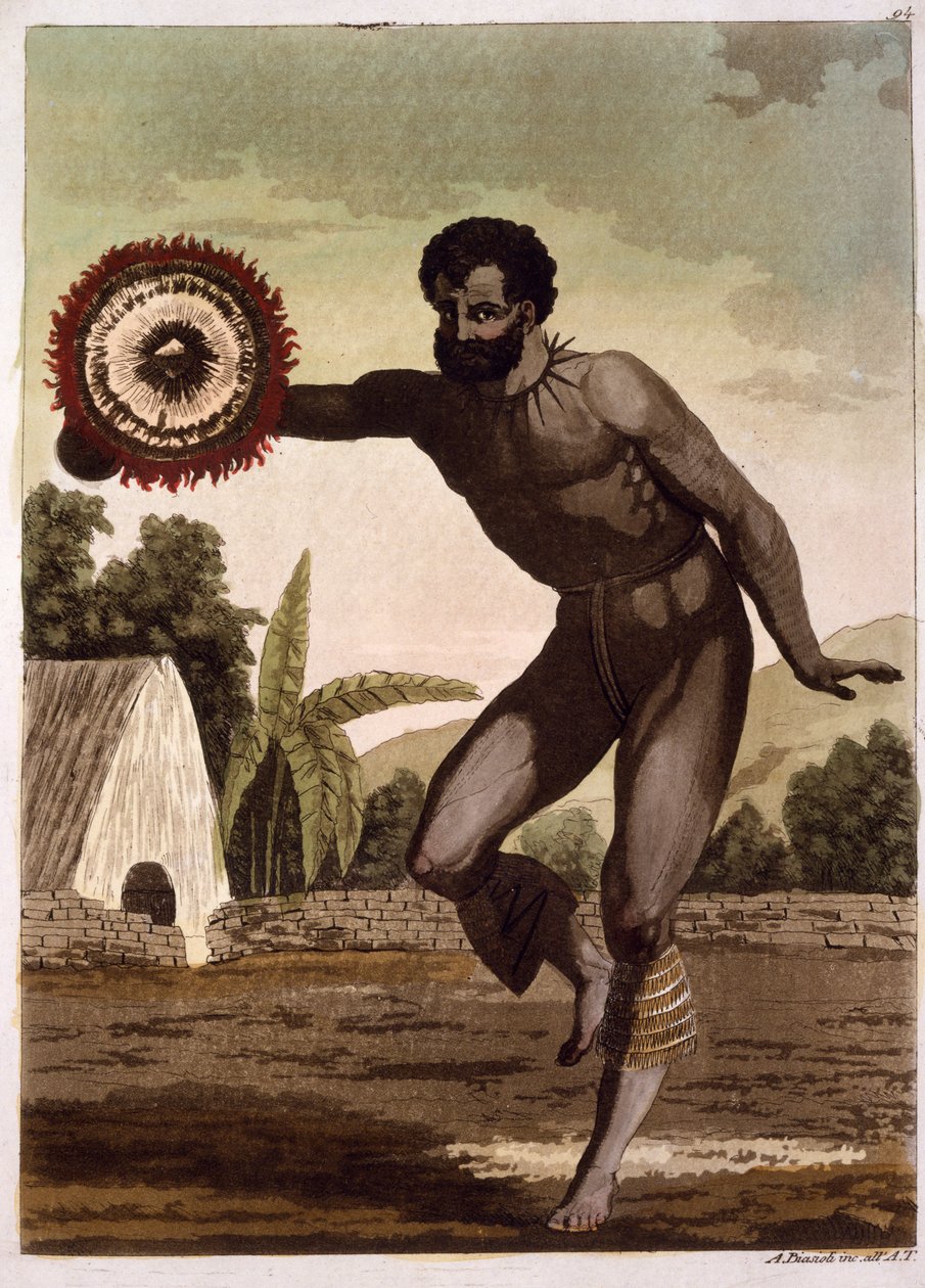 Homem, com, chocalho de John Webber