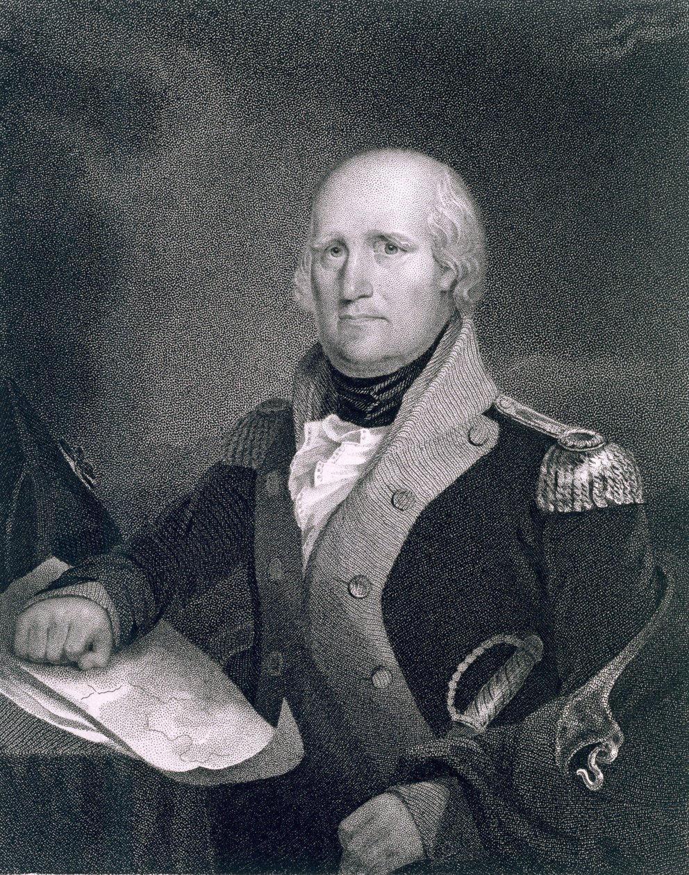 George Rogers Clark (1752-1818) gravado por Thomas B. Welch (1814-74) após uma cópia do original de James Barton Longacre (1794-1869) de John Wesley Jarvis