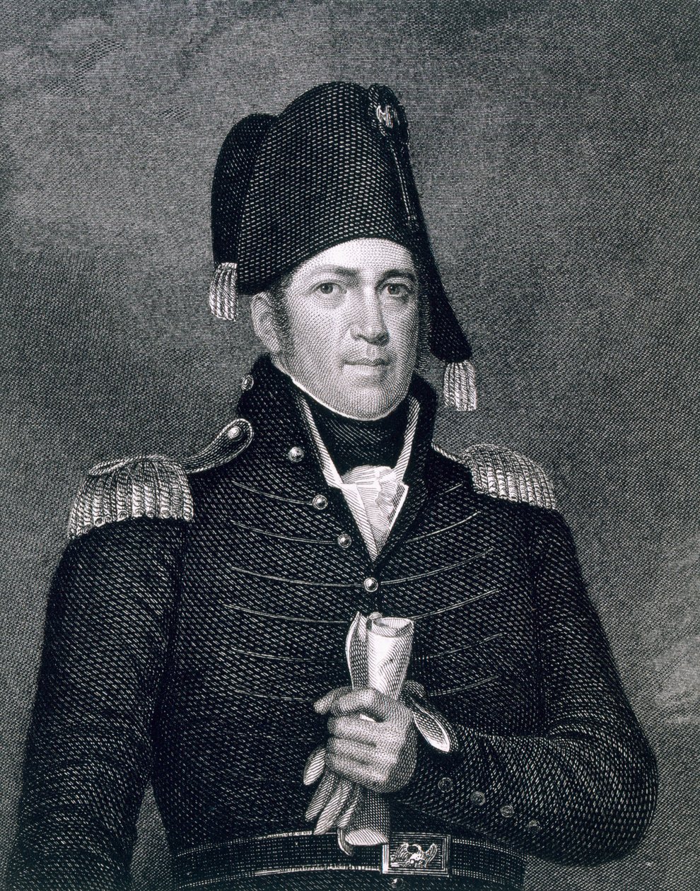 Jacob Jennings Brown (1775-1828) gravado por Asher Brown Durand (1796-1886) após uma cópia do original por James Herring (1794-1867) de John Wesley Jarvis
