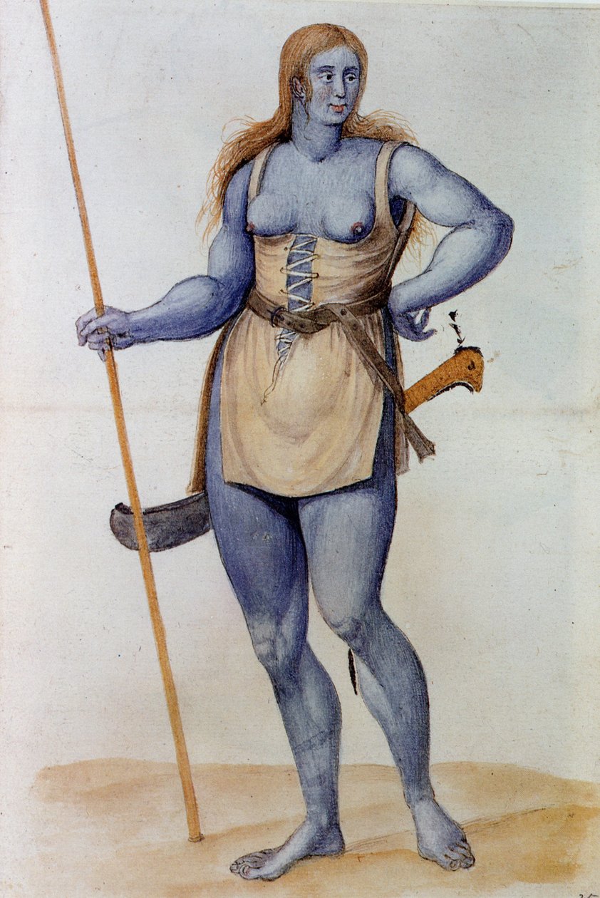 Mulher britânica antiga (litografia) de John White