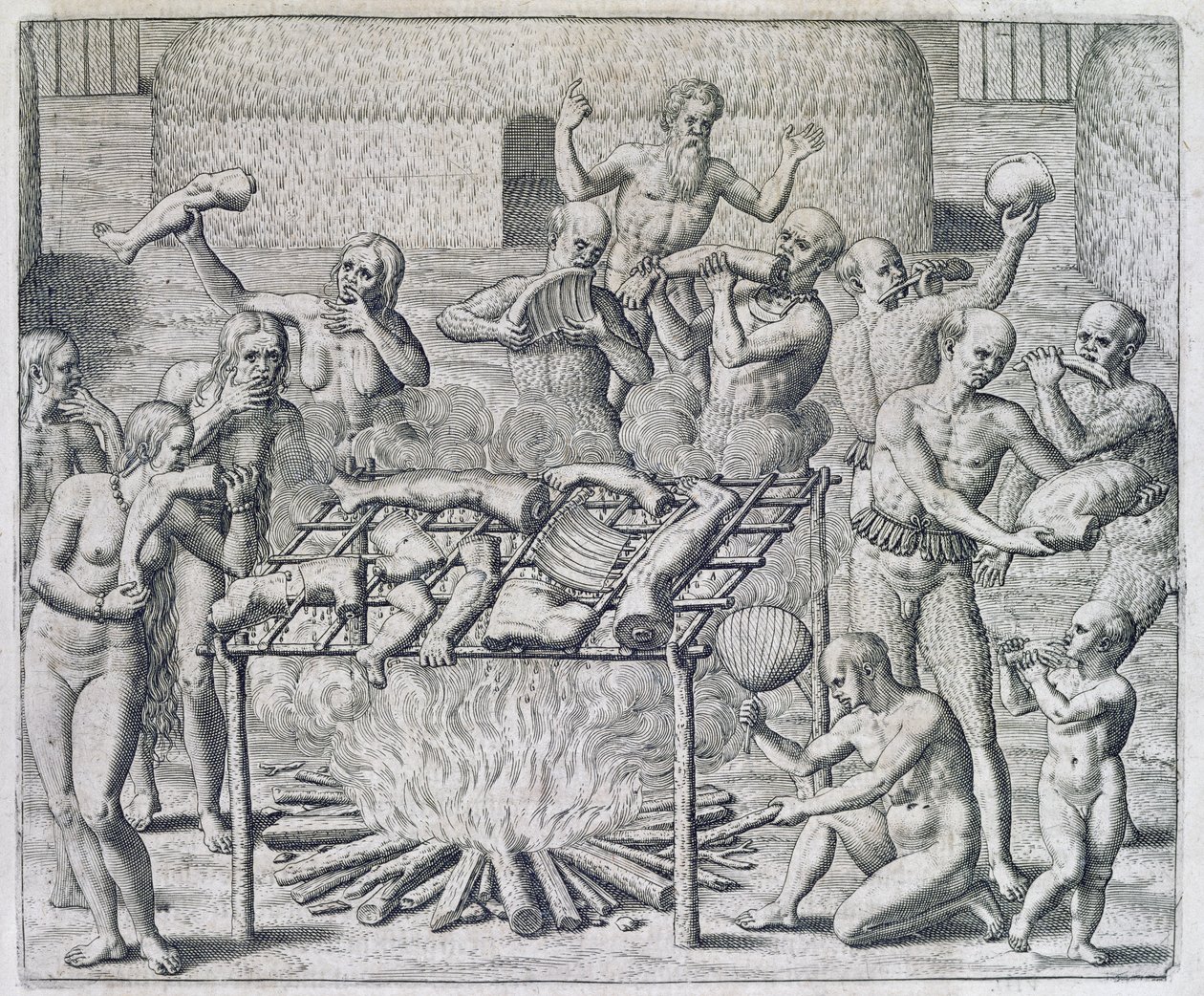 Festa do Canibal, gravada por Theodor de Bry (1528-98) de John White