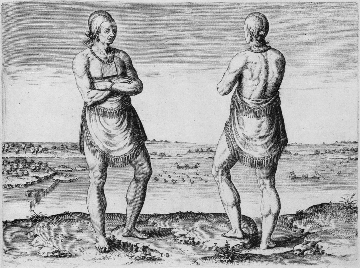 Elder indiano ou chefe, gravado por Theodor de Bry (1528-1598) de John White