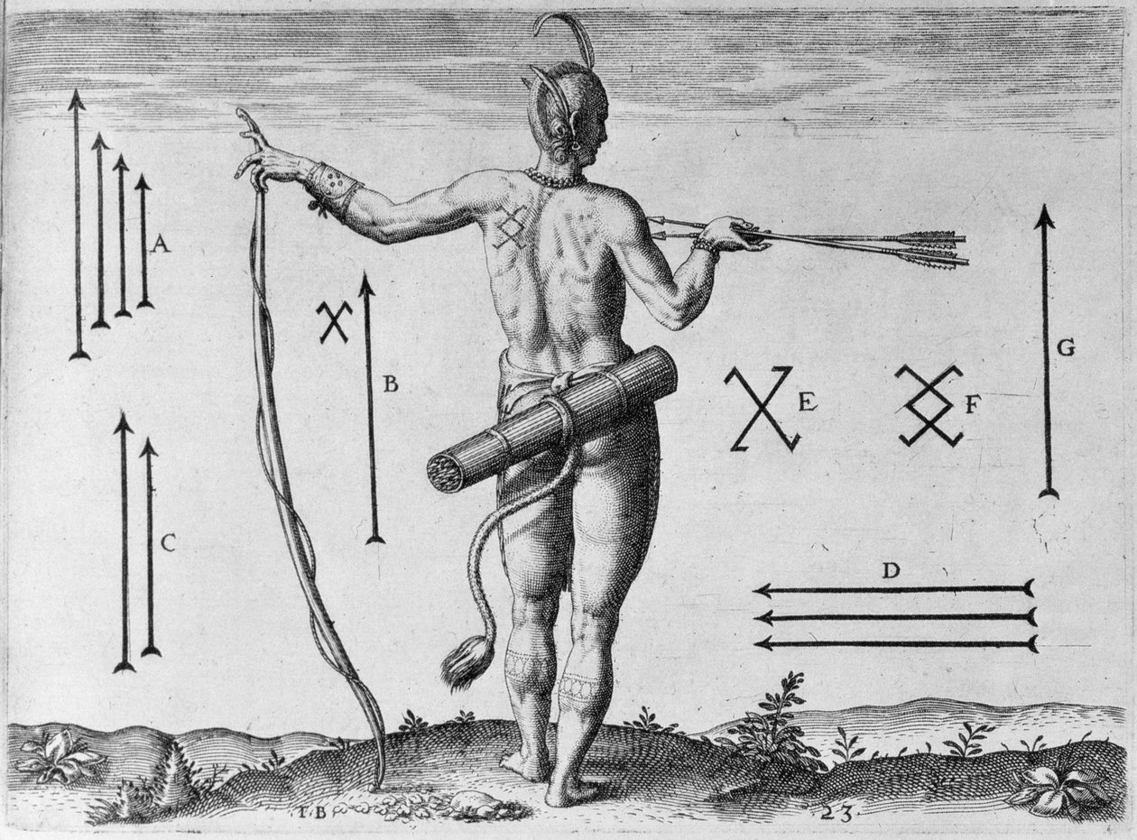 Marcações indianas, gravadas por Theodor de Bry (1528-1598) de John White