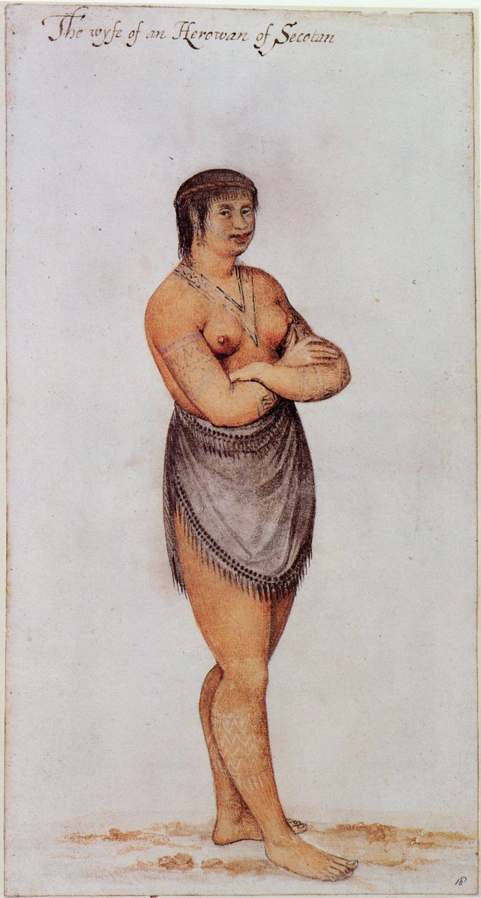 Mulher Indiana de Secoton de John White