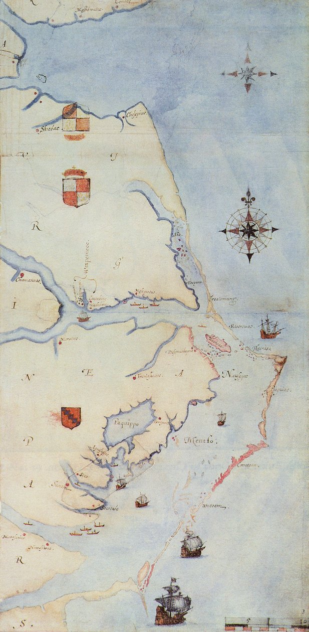 Mapa da Virgínia de Raleigh (litografia) de John White