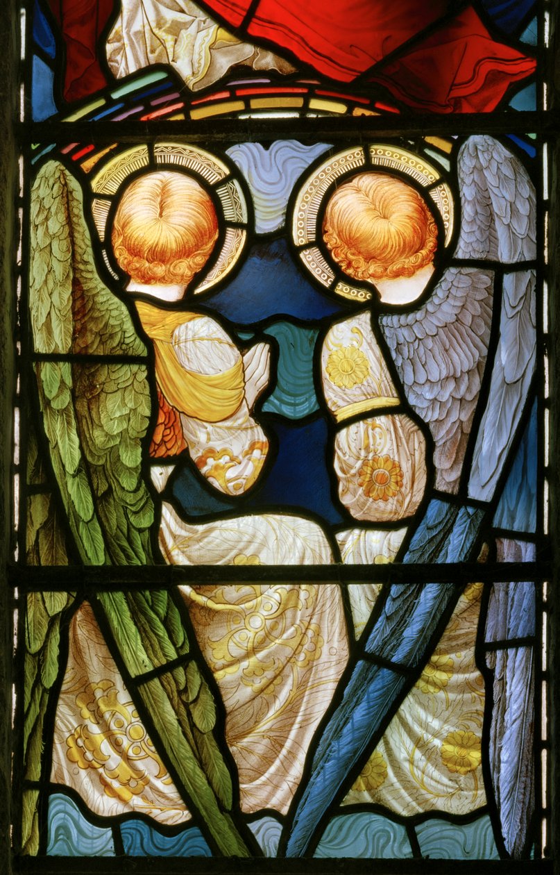 Anjos, Te Deum, janela do leste, c.1888 de John William Brown