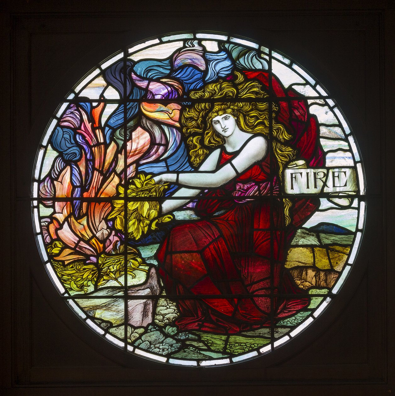 Granja de Biddulph, James Powell & filhos, John William Brown (1842-1928), fogo, 1903, Art Nouveau de John William Brown
