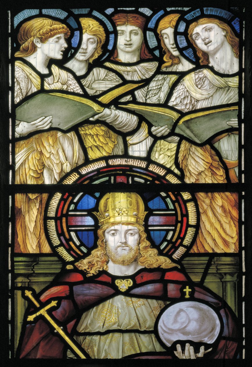 Cristo em majestade, Te Deum, janela do leste c.1888 de John William Brown