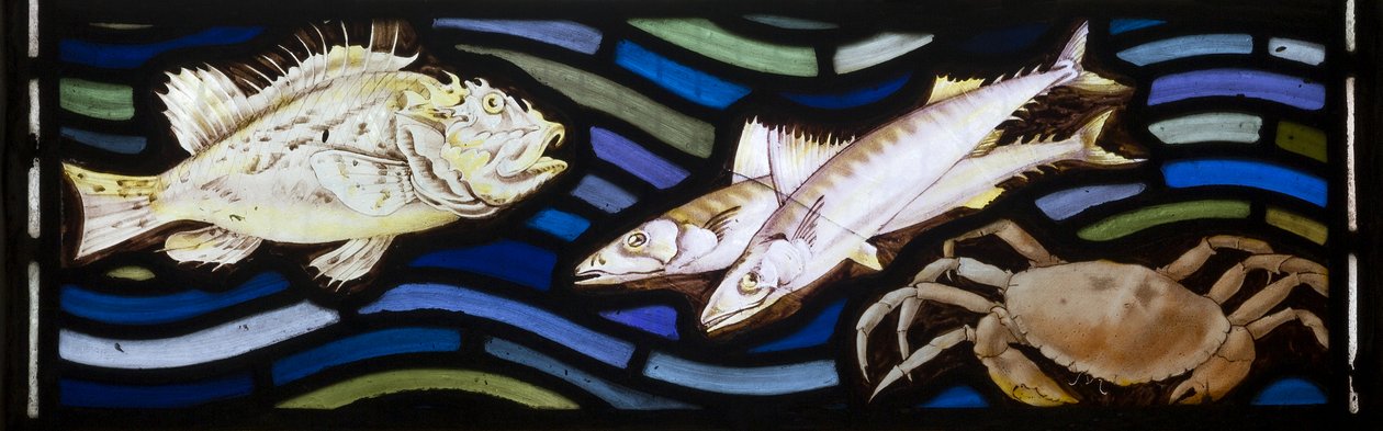 Peixe e Caranguejo, Te Deum, Janela do Leste, c.1888 de John William Brown