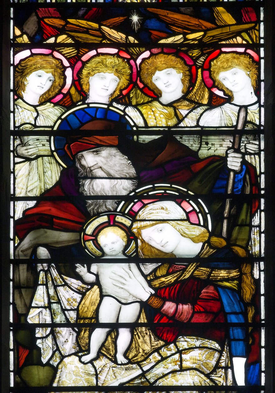 Jesmond, St George, Gateshead vitrais Co, John William Brown (1842-1928), A Natividade, 1888 de John William Brown