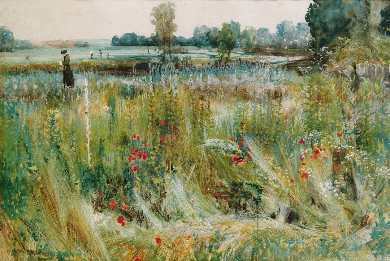 Na beira da água (wc und bodycolour) de John William Buxton Knight