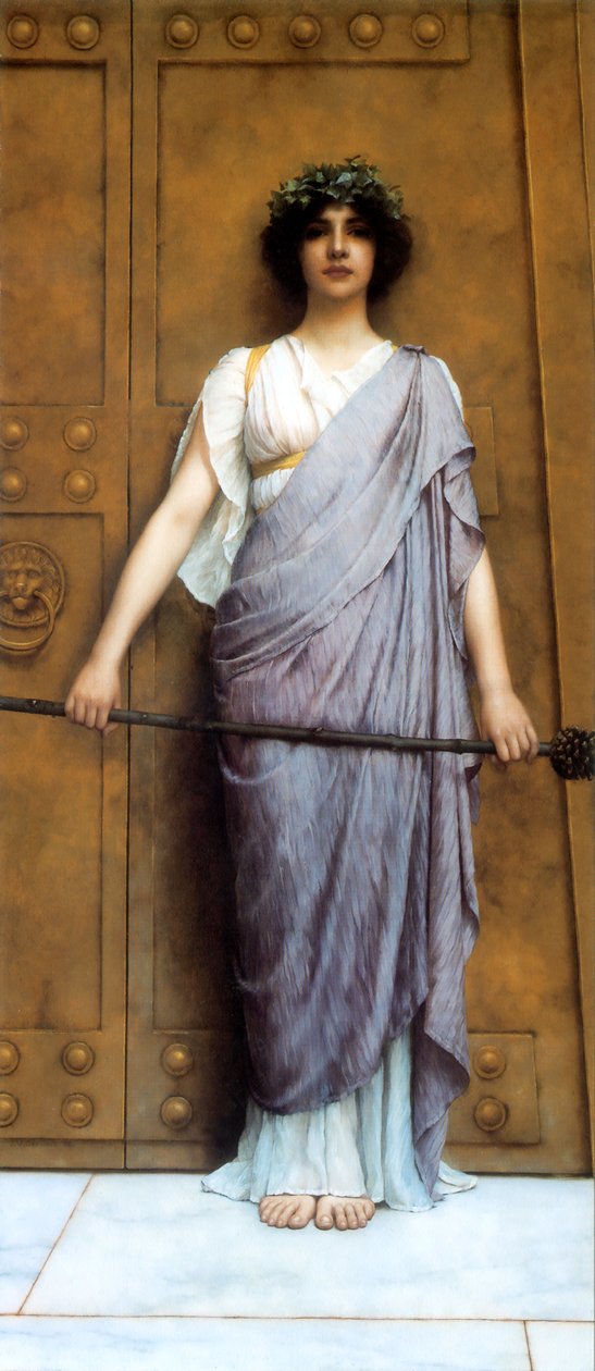 No portão do templo de John William Godward