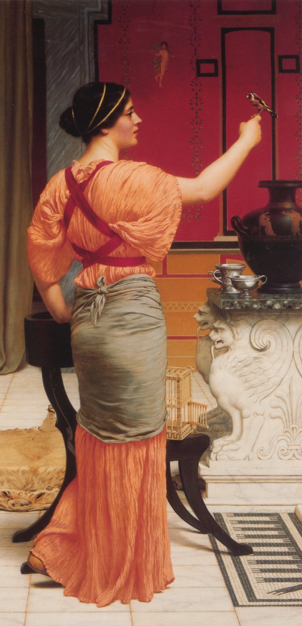 Lesbia com seu pardal de John William Godward
