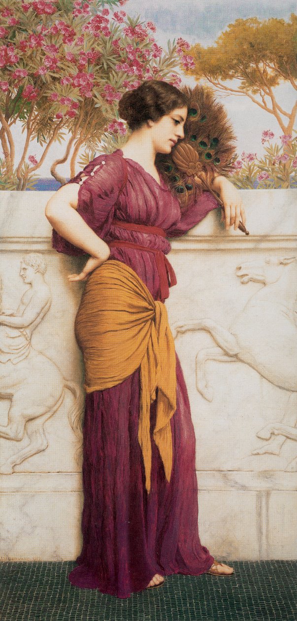 O fã do pavão de John William Godward