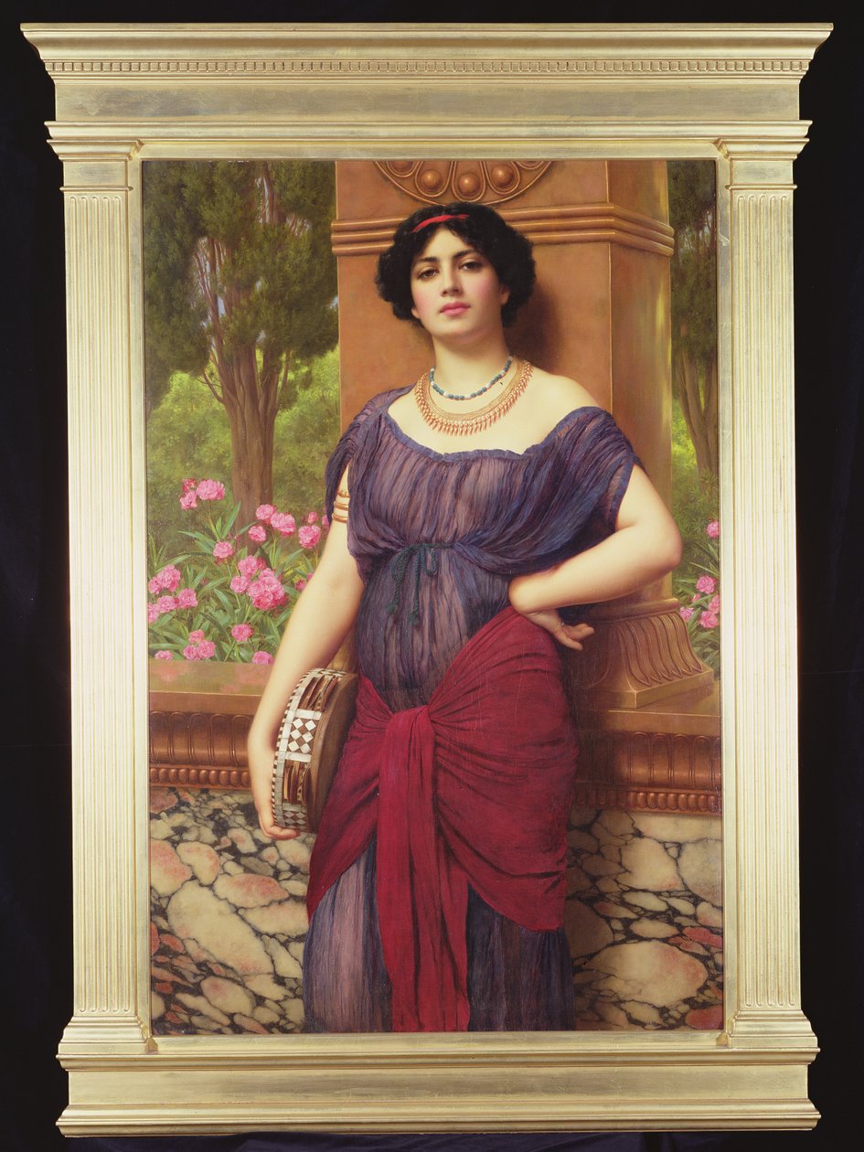A garota de pandeiro, 1906 de John William Godward