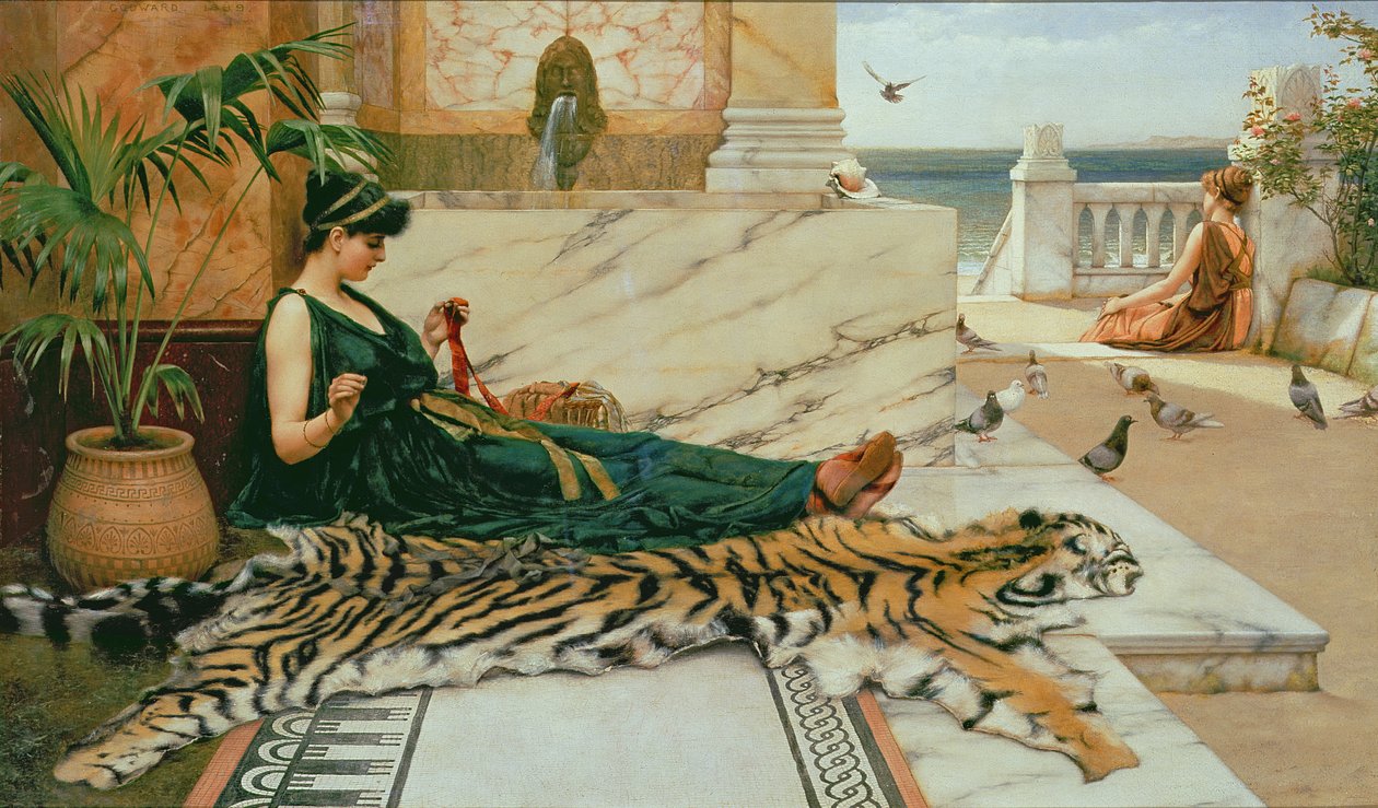 A pele do tigre, c.1895 de John William Godward