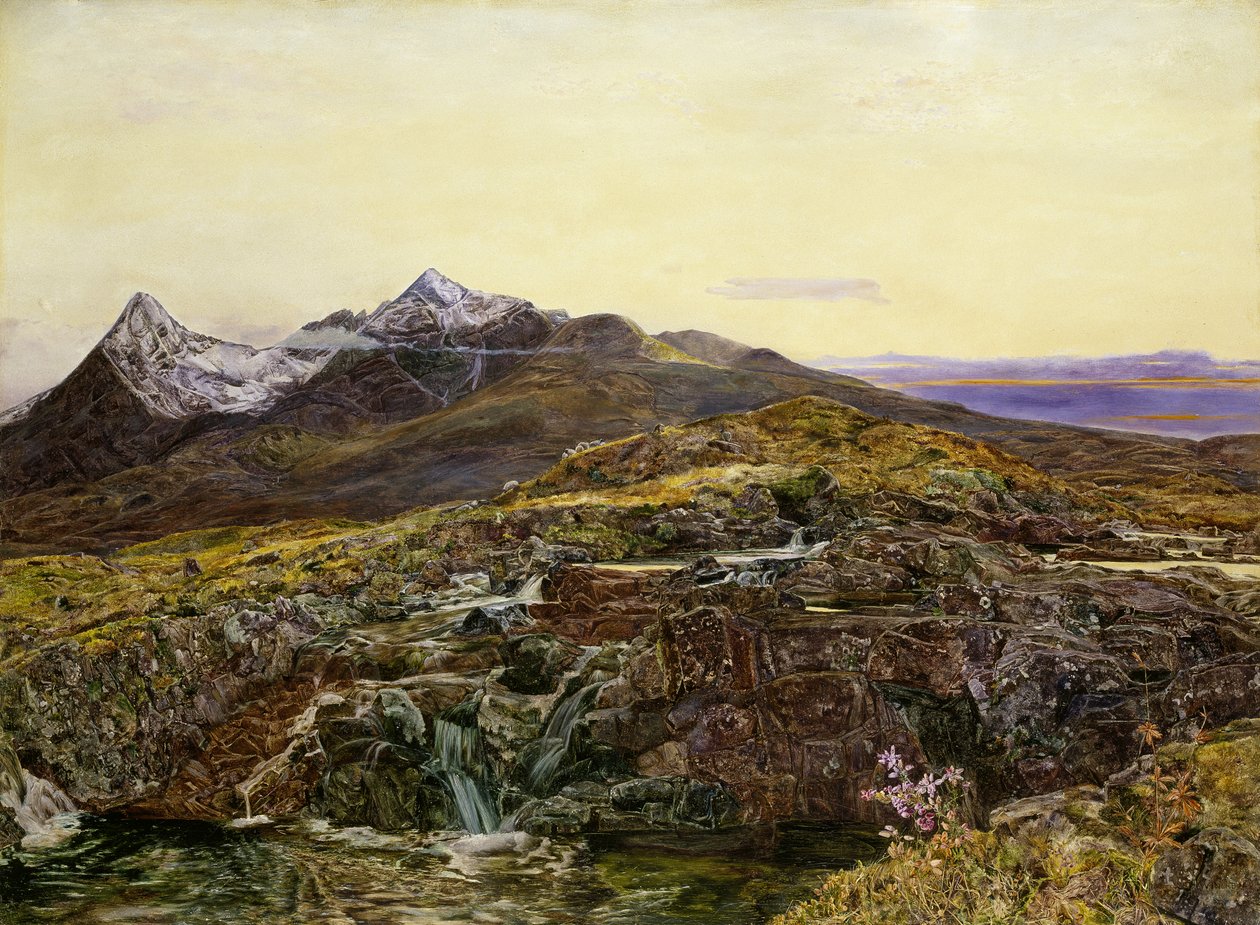 Cuillin Ridge, Skye de Sligechan, óleo do século XIX sobre tela) de John William Inchbold