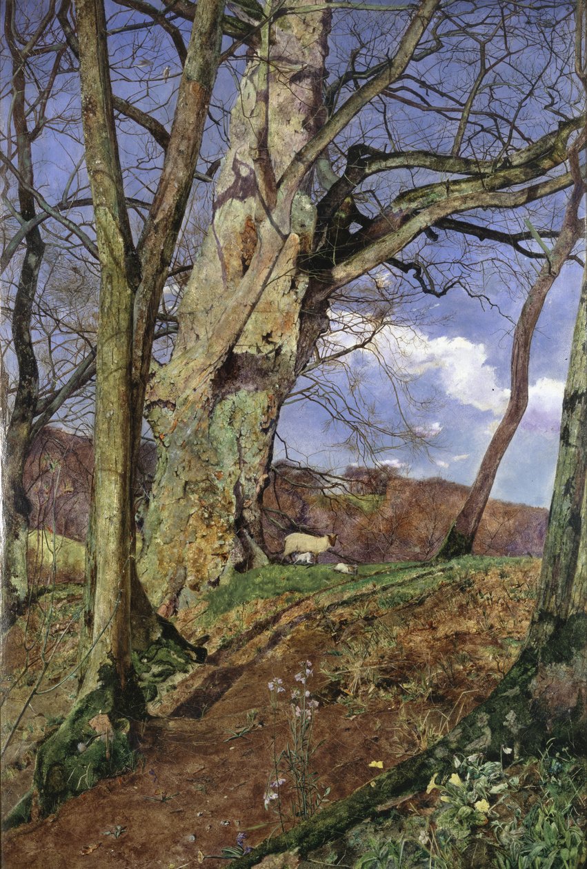 No início da primavera: um estudo em março de John William Inchbold