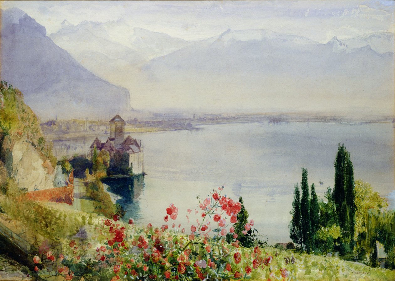 O castelo em chillon de John William Inchbold