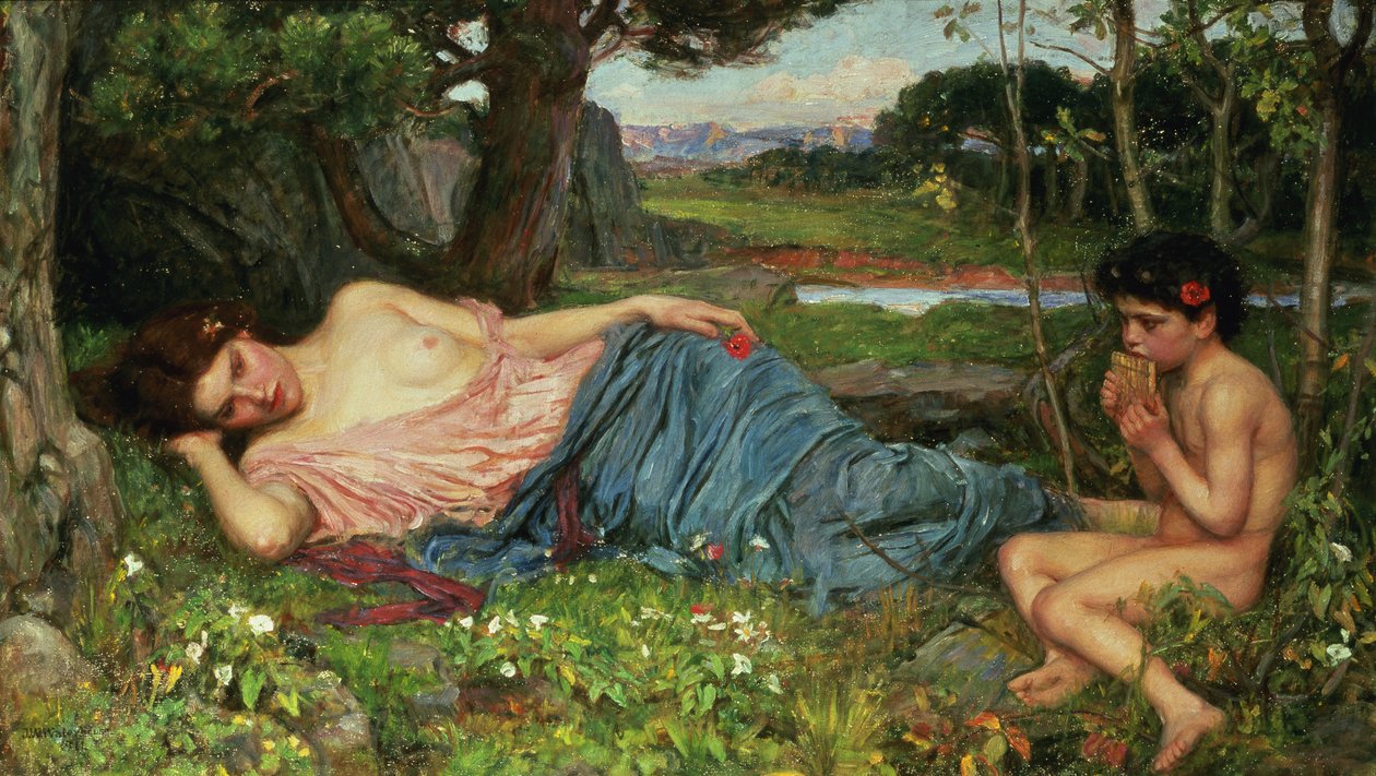 Ouça meu Sweet Pipings, 1911 de John William Waterhouse