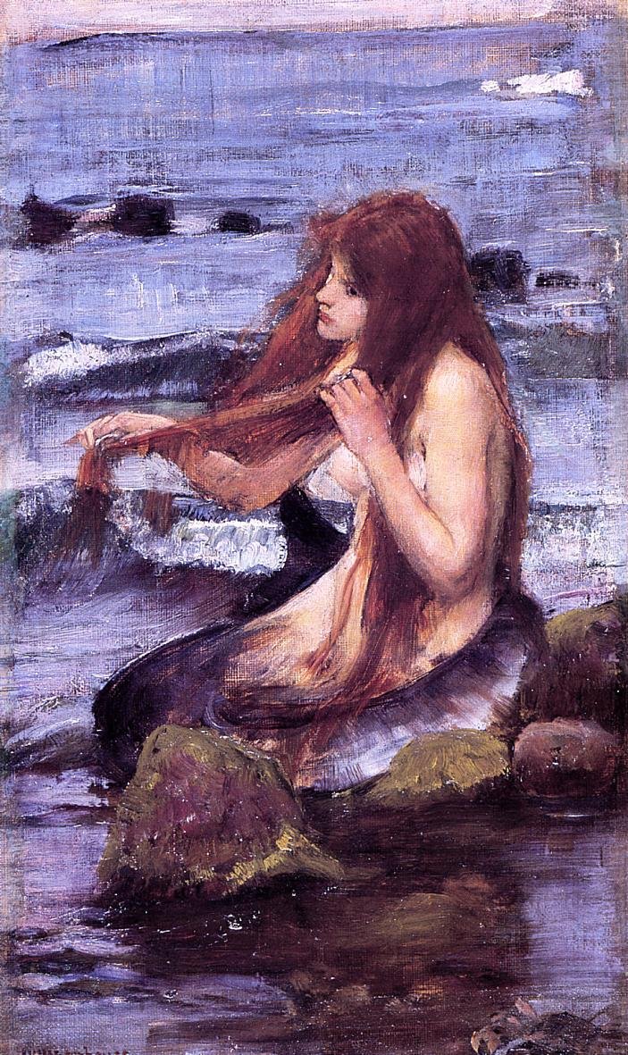 Esboço para uma sereia de John William Waterhouse