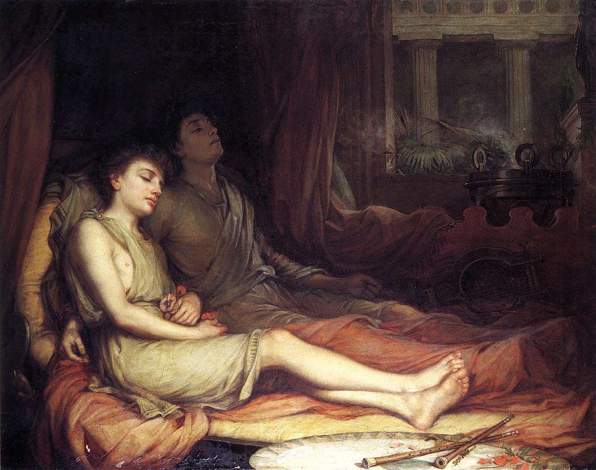 Sono e seu meio irmão morte de John William Waterhouse