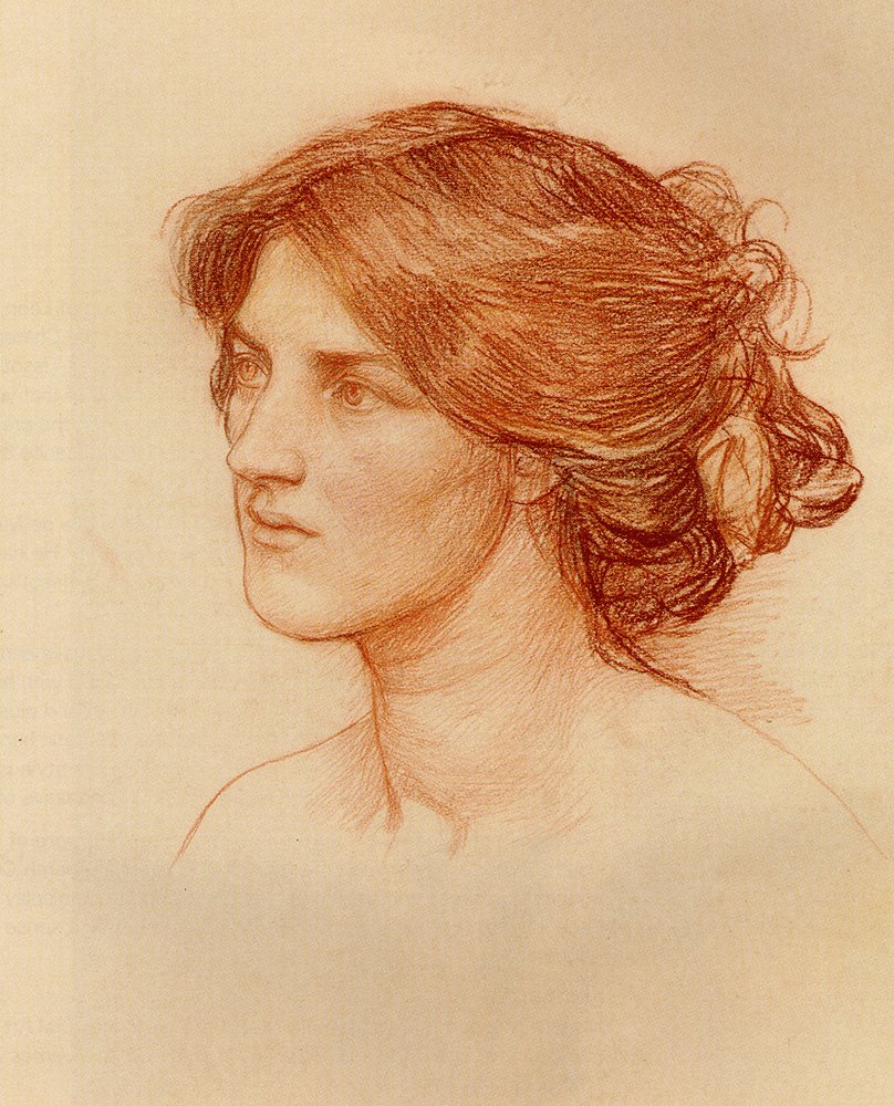 Estudo para reunir YE Rosebuds enquanto Ye May de John William Waterhouse