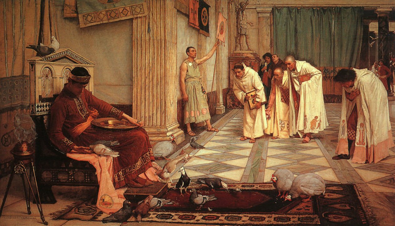 Os Favoritos do Imperador Honório de John William Waterhouse