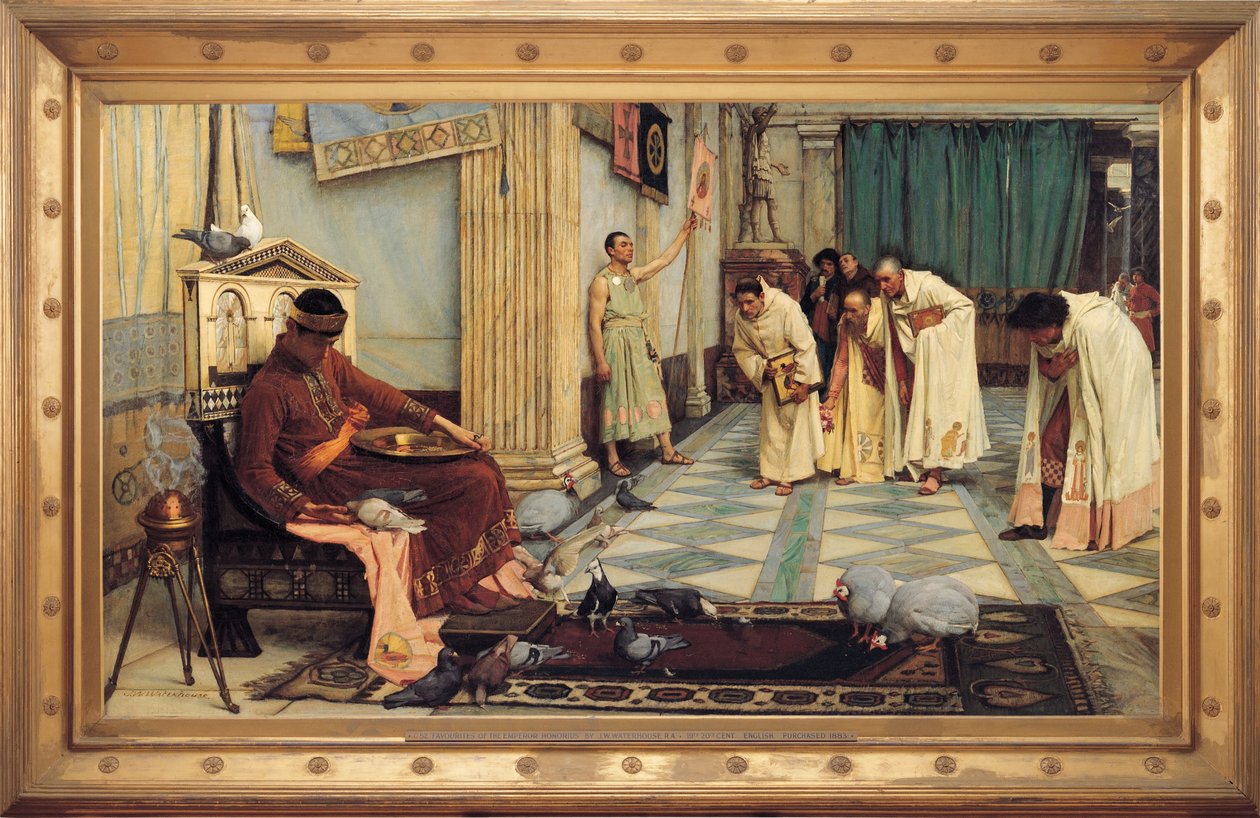Os favoritos do imperador Honório de John William Waterhouse
