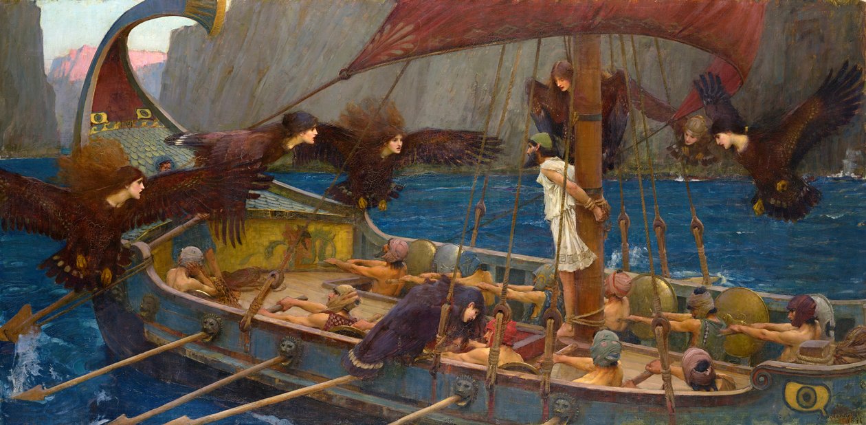 Ulisses e as sereias de John William Waterhouse