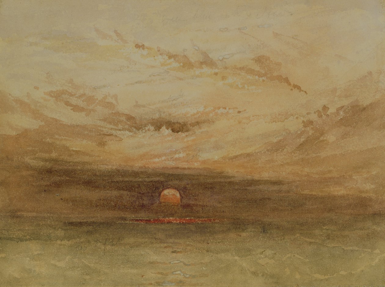 Cena báltica de um pôr do sol de John Wilson Carmichael