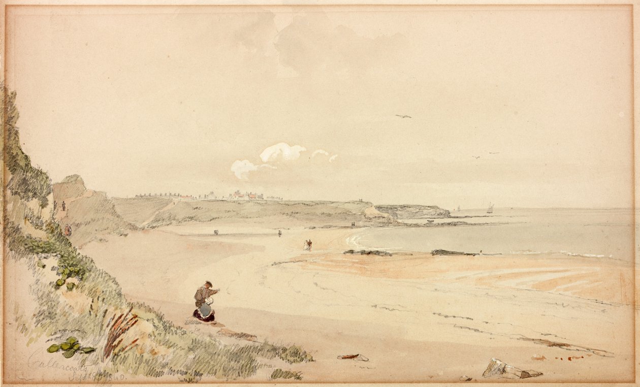 Cullercoats Bay, 8 de setembro de 1840 (bodycolour) de John Wilson Carmichael