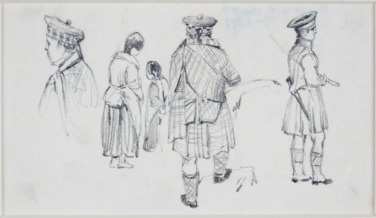 Cinco figuras em vestido escocês de John Wilson Carmichael