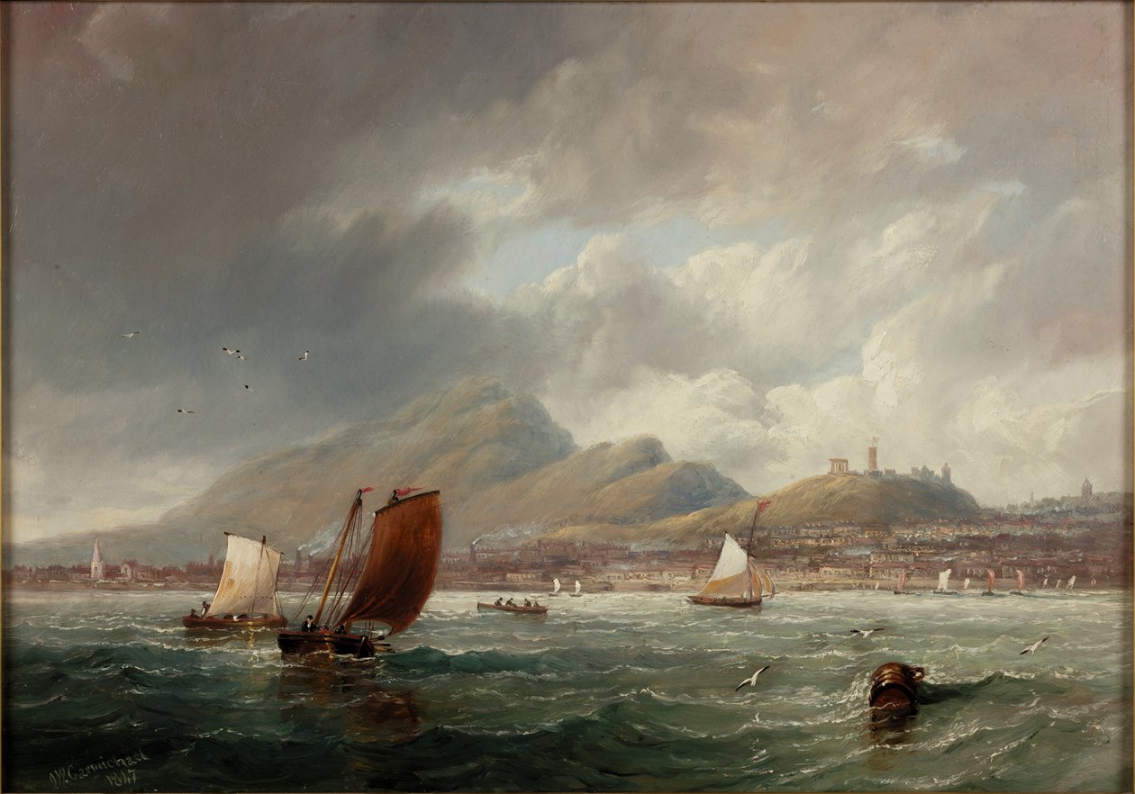 Leith e Edimburgo do Firth of Forth, 1847 de John Wilson Carmichael