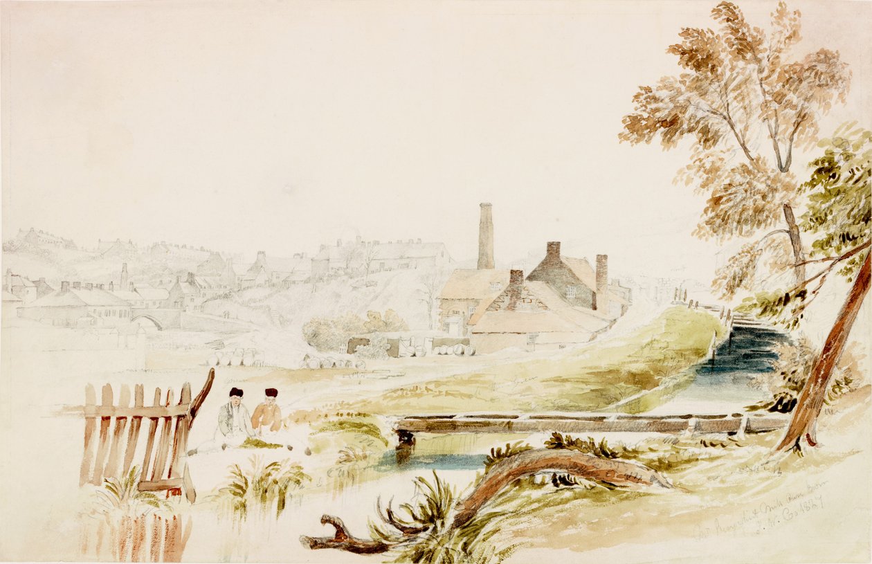 Sr. Reay Flint Mill, Ouseburn (lápis e wc no papel) de John Wilson Carmichael