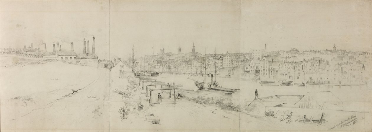 Newcastle da costa sul (lápis sobre papel (seis peças sobre papel)) de John Wilson Carmichael