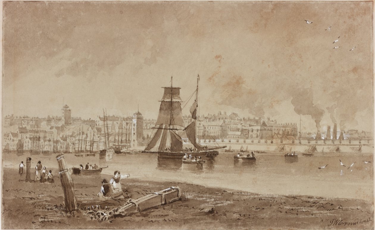 North Shields (tinta (marrom) no papel) de John Wilson Carmichael