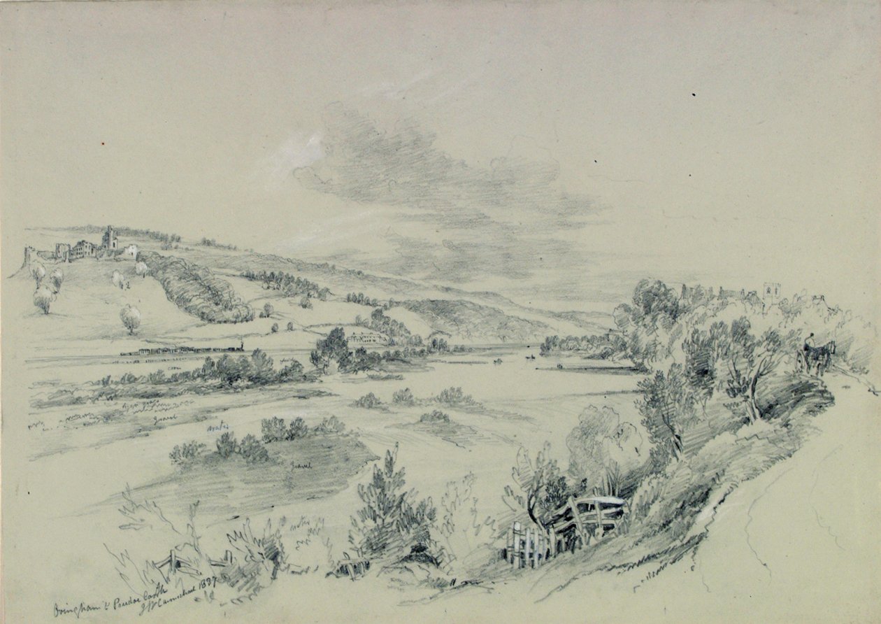 Castelo de Ovingham e Prudhoe, 1837 de John Wilson Carmichael