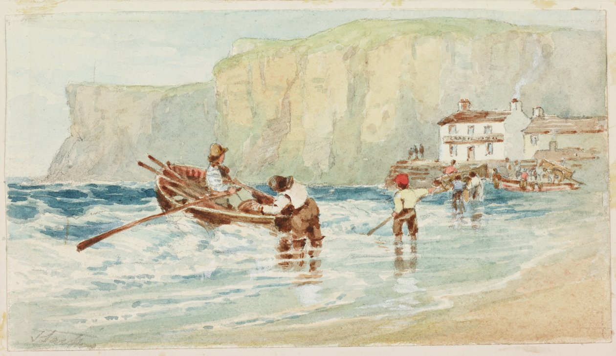 Staithes (bodycolour) de John Wilson Carmichael