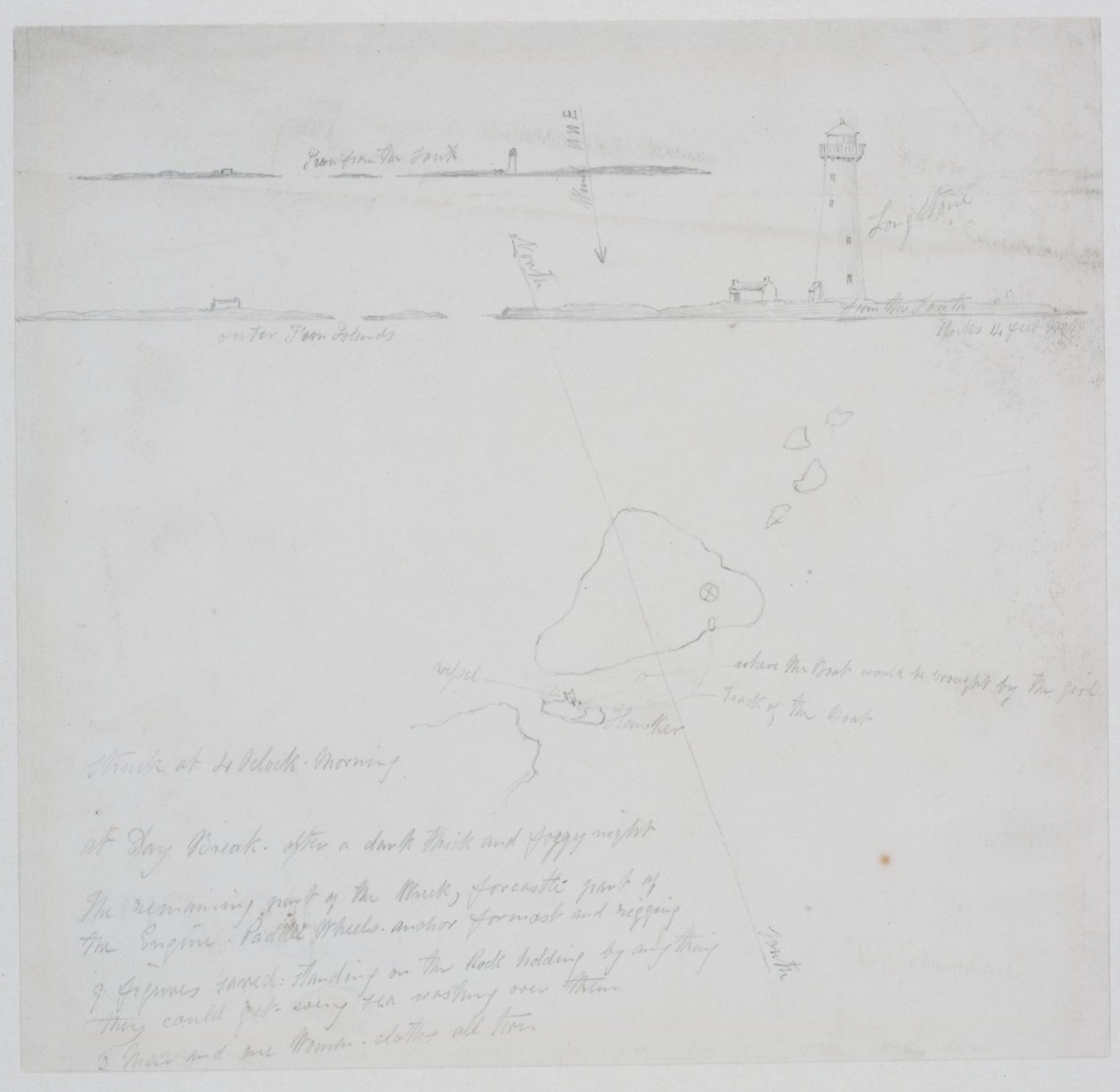 Estudo para a cena da exploração de Grace Darling de John Wilson Carmichael