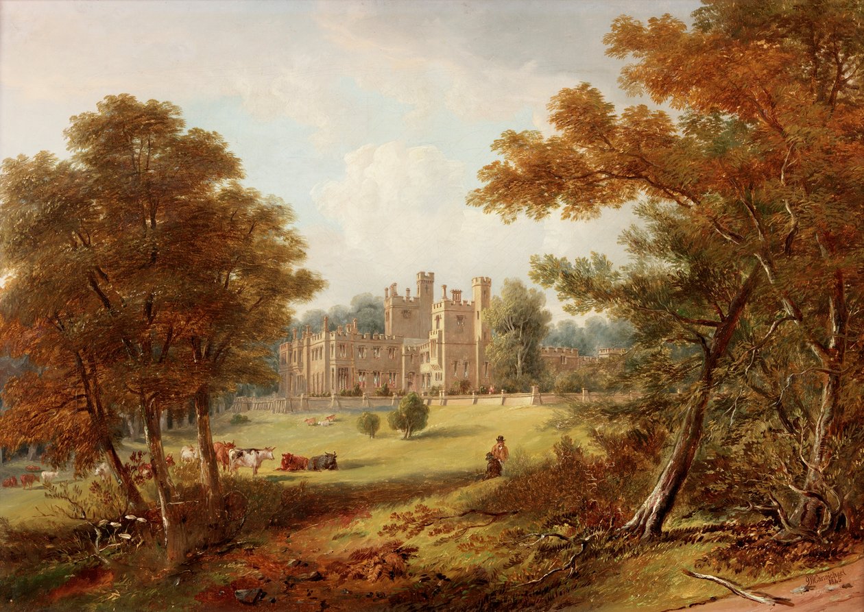 The Garden Front, Castelo de Beaufront, 1845 de John Wilson Carmichael